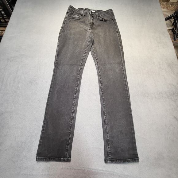 Levis Jeans Womens 6 Black Mid Rise Skinny Distressed Stretch Denim - Picture 1 of 10